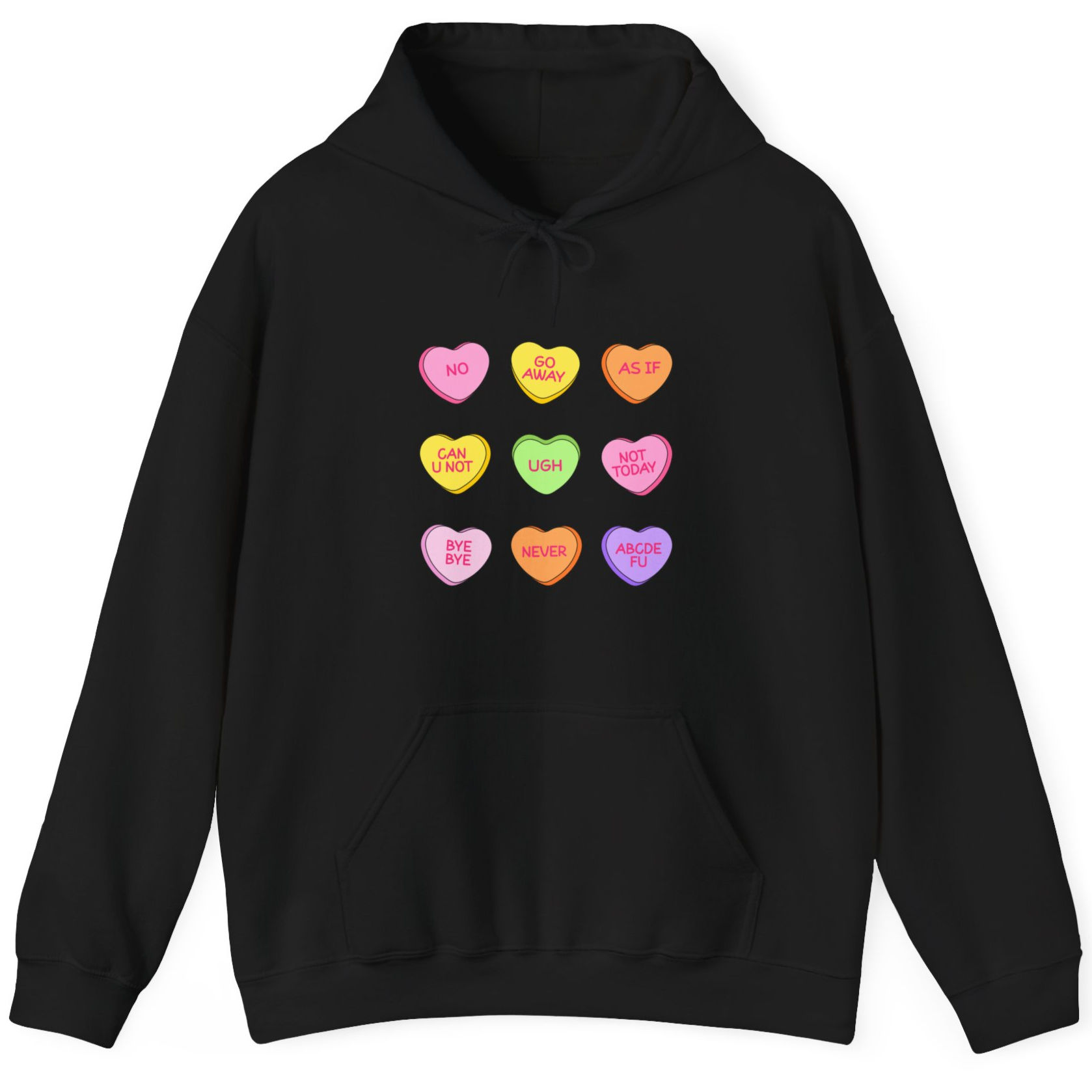 Rude Candy Hearts | Funny Graphic Hoodie