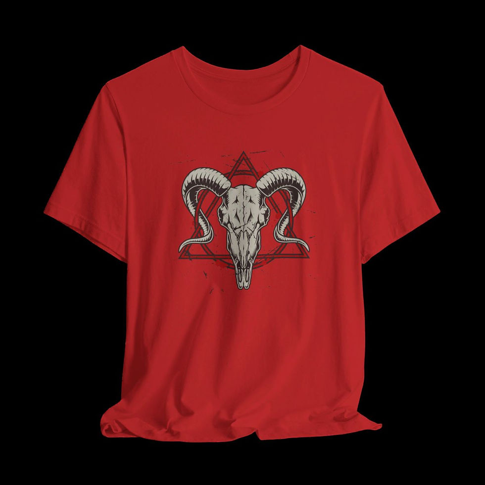 Thumbnail: Ram Skull | Halloween Funny Graphic T-Shirt | Red