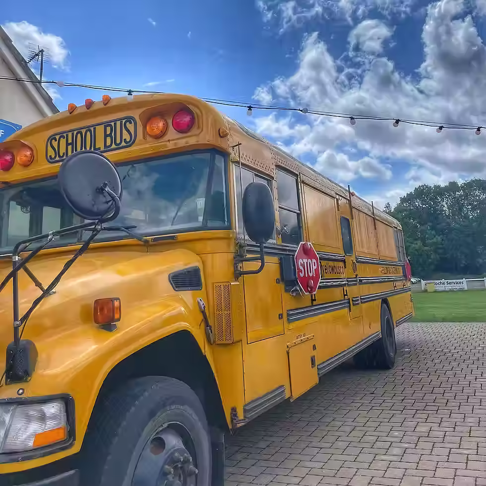 American School Bus at a Staff Corporate Party