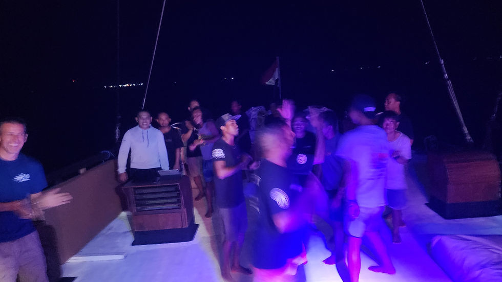 Farewell party on the sundeck
