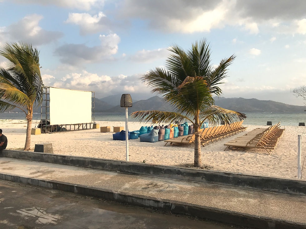 Open air movie on the beach