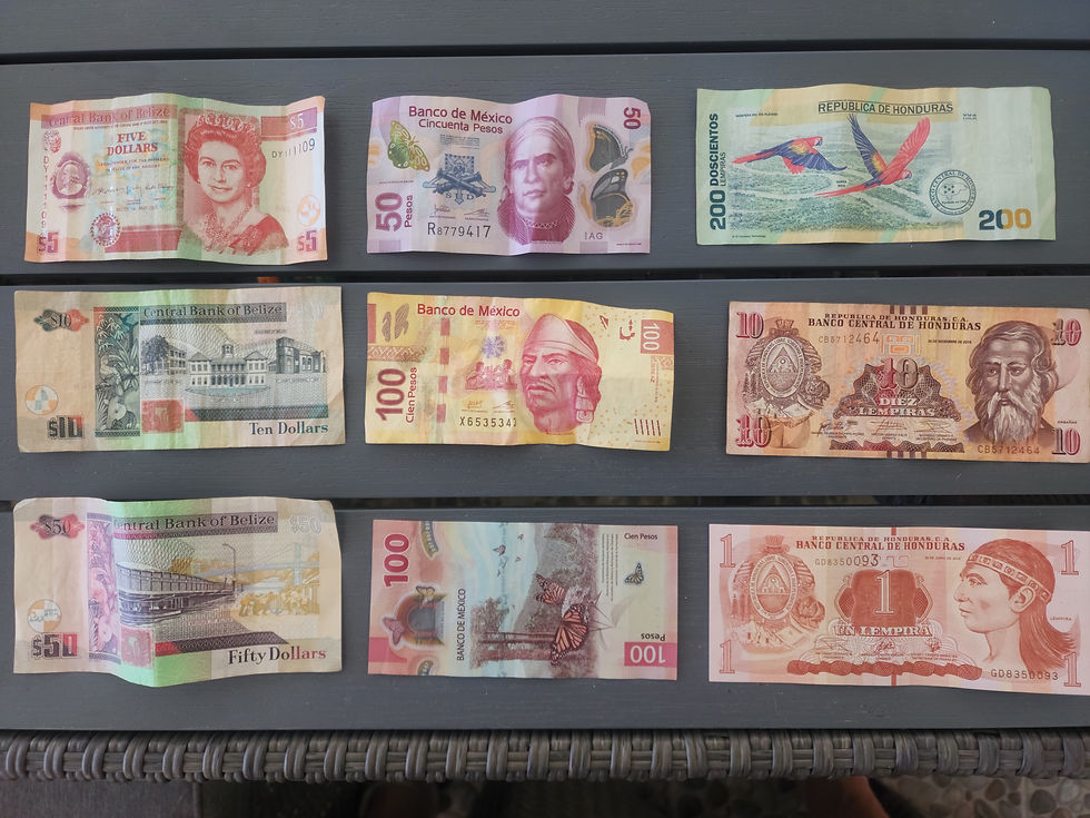 Belize, Mexican & Honduran Currency