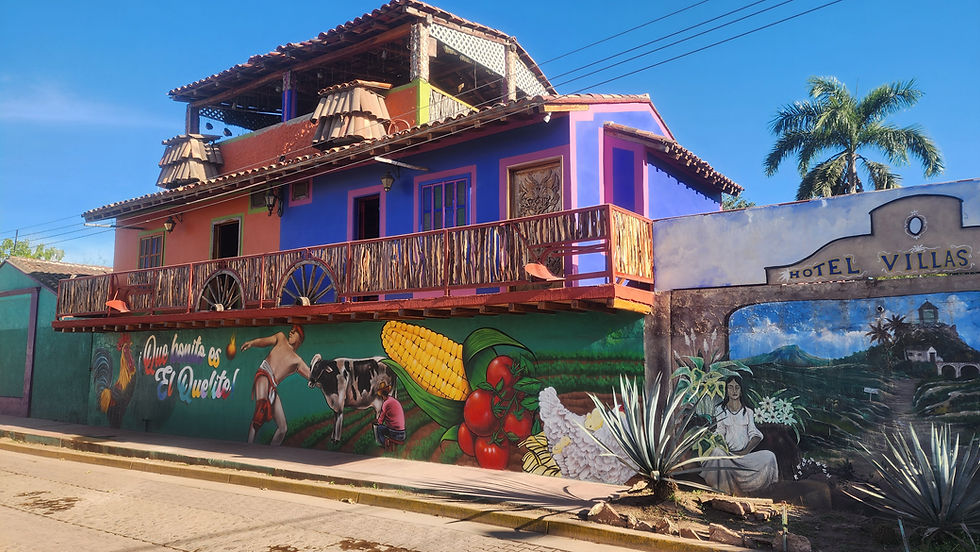 Colorful murals and paint