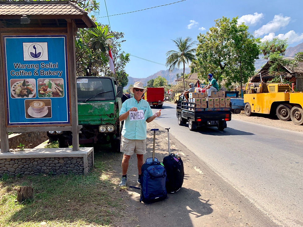 Where is that white bus?