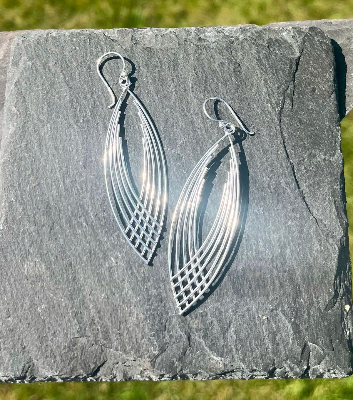 Bird Tail Silver Earrings