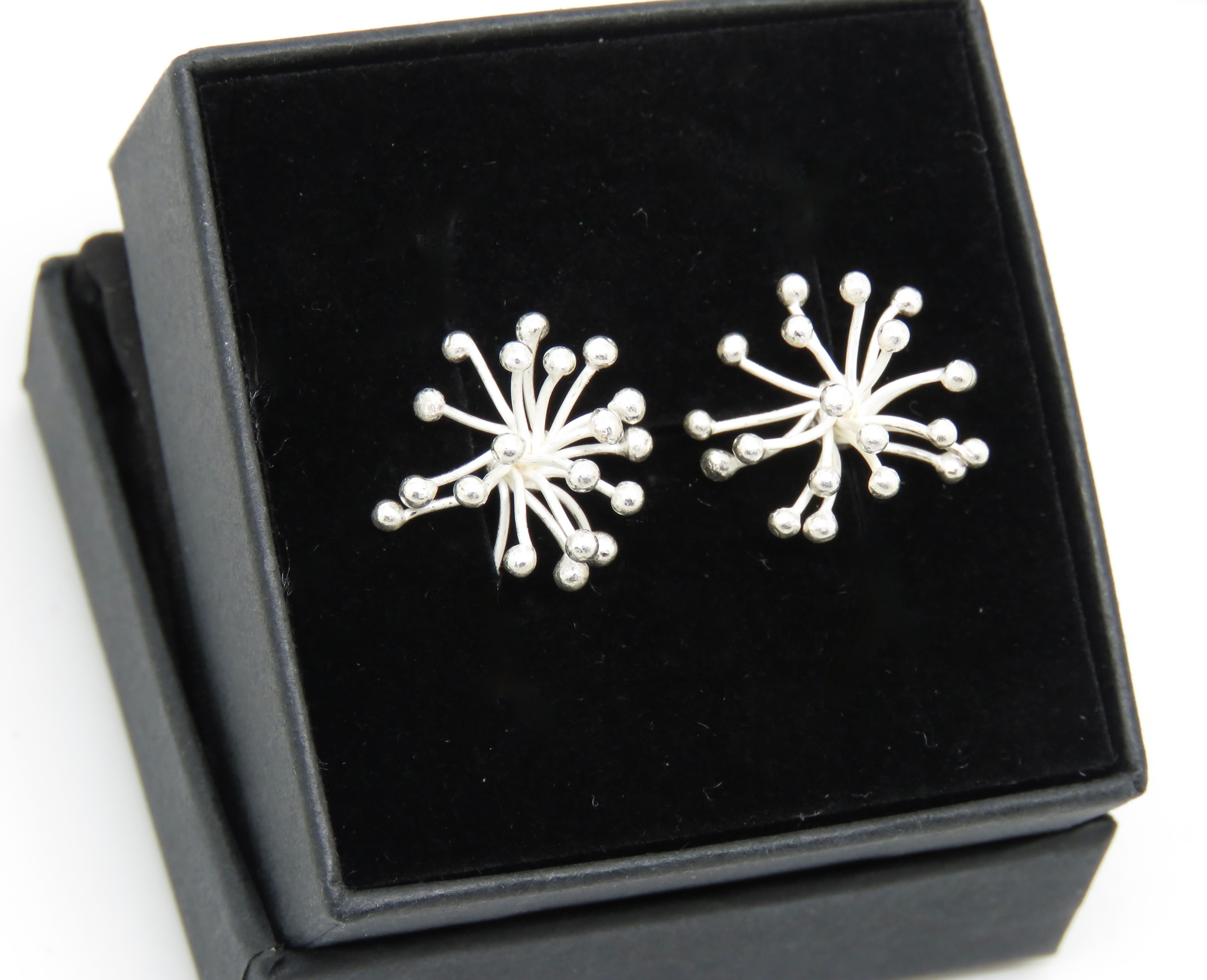 Silver Firework Stud Earrings