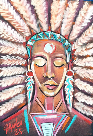Spirit Guide Art channelled by Joanne Burke – Native American Indian spirit guide energy.