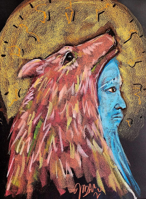 Spirit Guide Portrait_Wolf Spirit with Teacher guide walking the walk.jpg