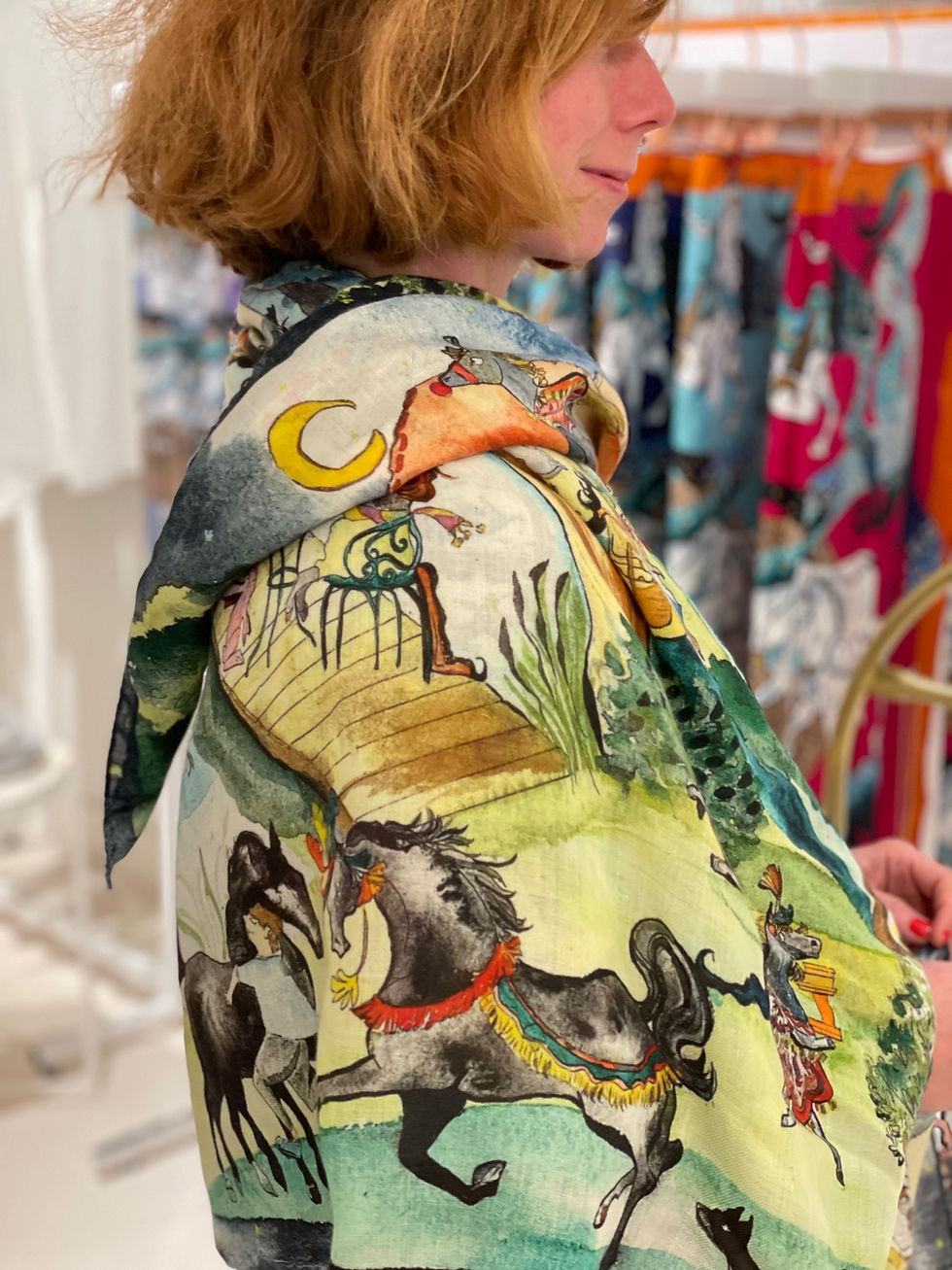 Miniature : CHALE Cashmere Laine Soie 1001 Nuits en Périgord 