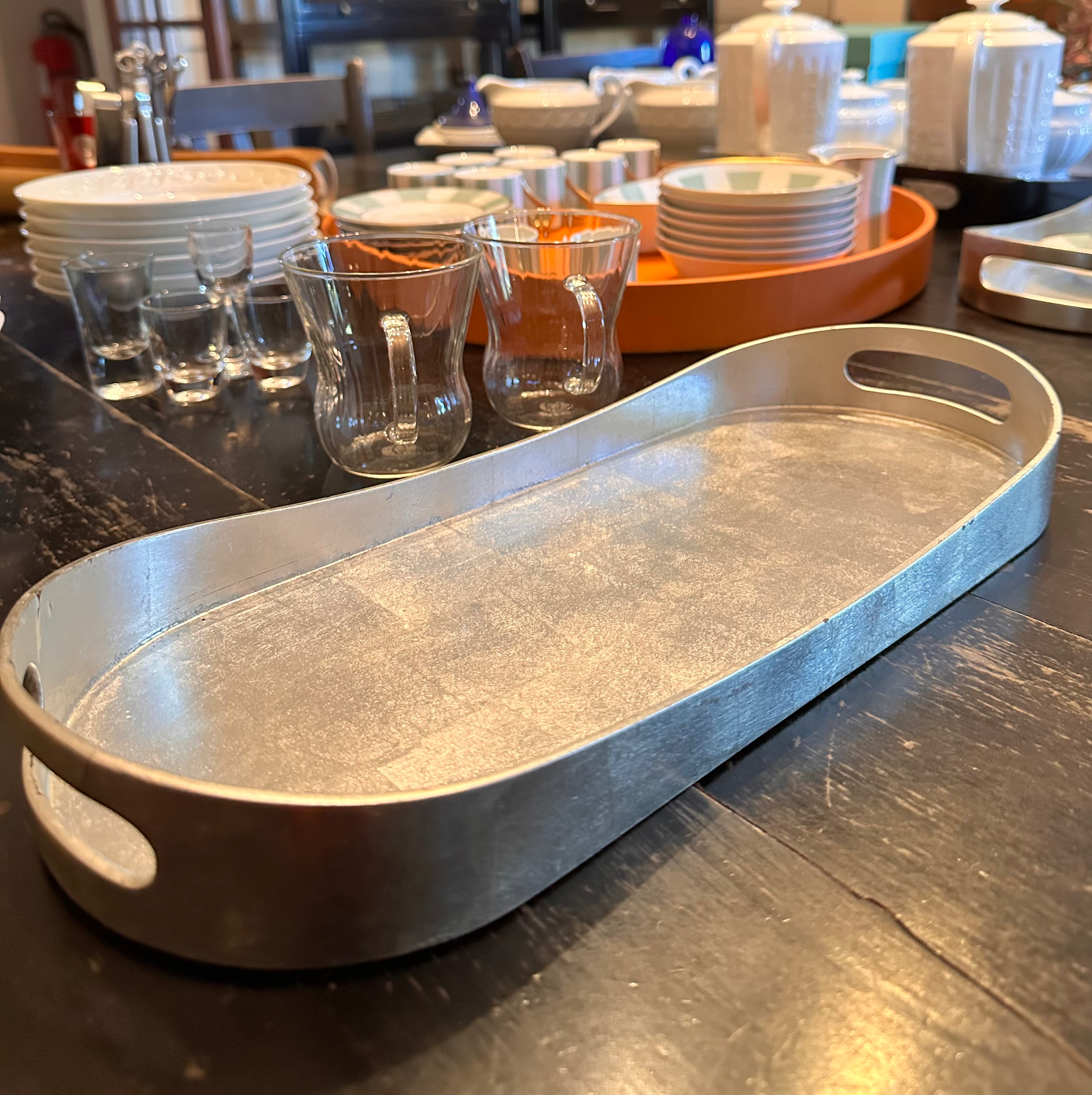 Plateau à Thé Laqué Argenté Mariage Frères