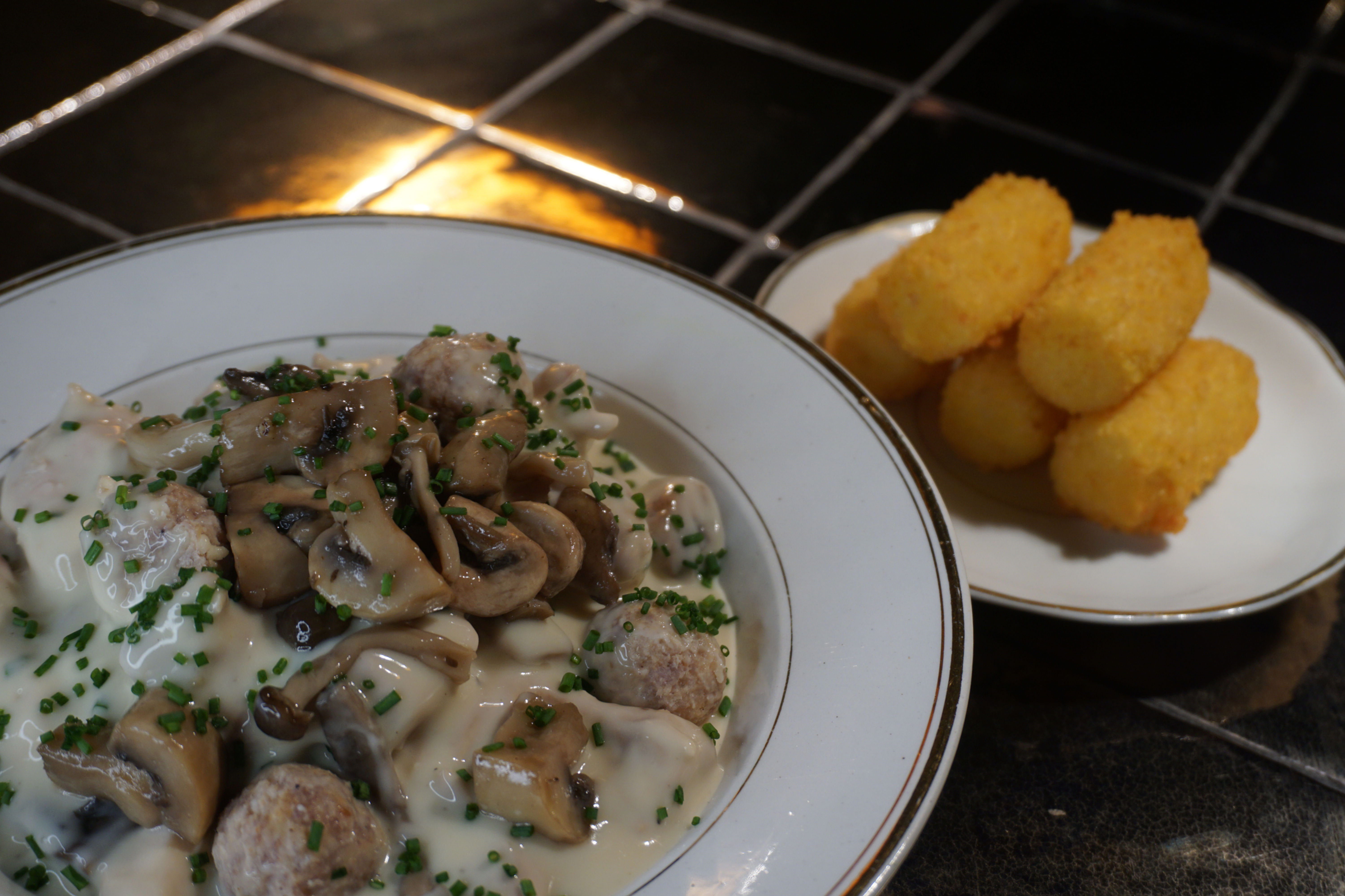 Vol au vent ‘’ Le Foulard’’- boschampignons- kroketten