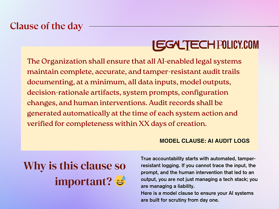 Model Clause: AI Audit Logs