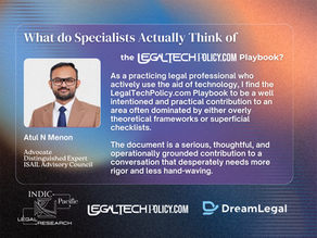 Atul N Menon on LegalTechPolicy.com Playbook Ver. 1.0