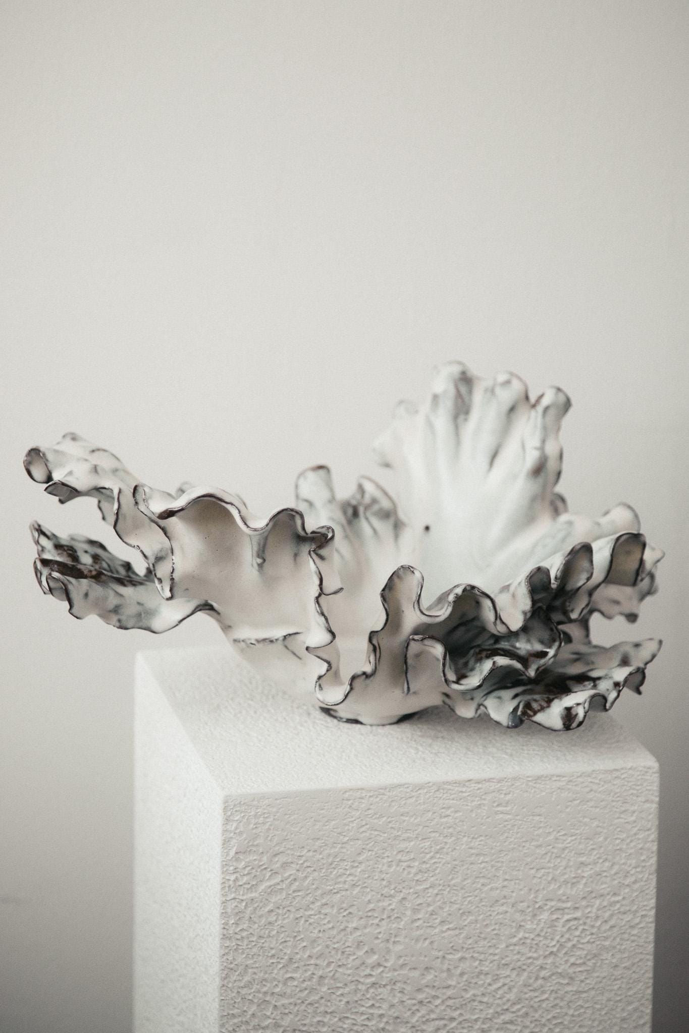Layered Decorative Bowl with Ruffled Edges
