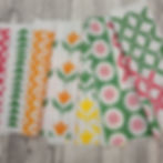 Block printed tea towel