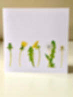 spring flowers painted onto a white square card