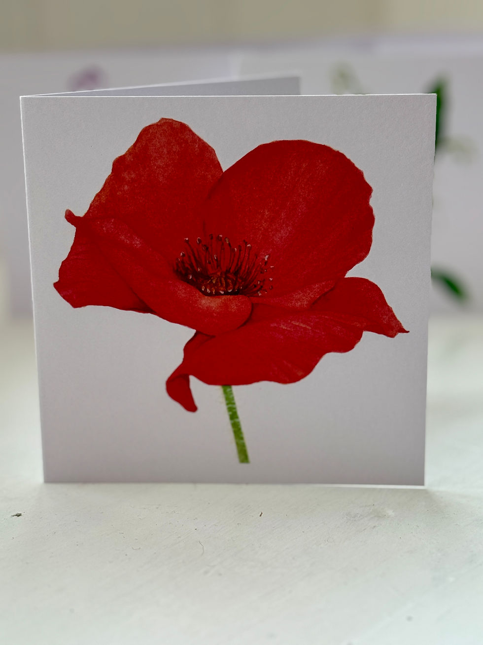 Thumbnail: Flowers painted on a white card