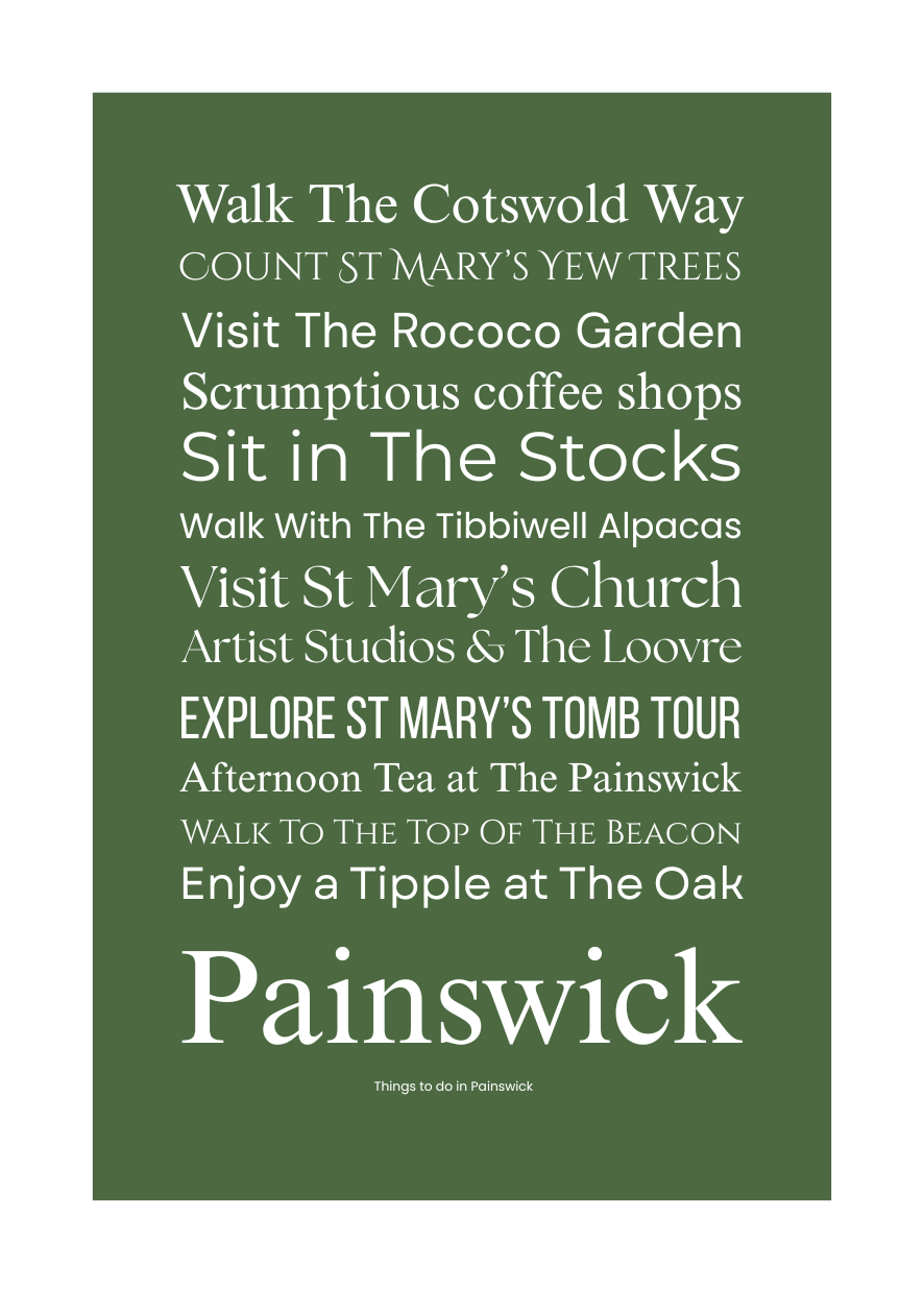 Thumbnail: What to do in Painswick Tea Towel by AMR Creative