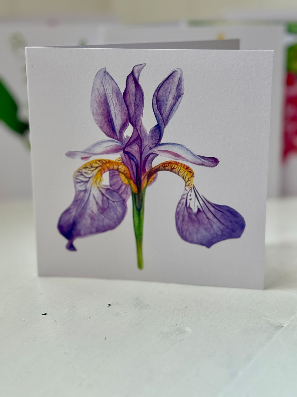 Thumbnail: Flowers painted on a white card