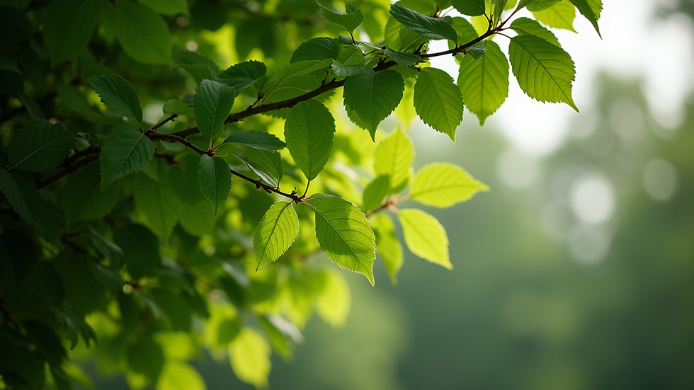 Eye-level view of a lush green tree with detailed foliage