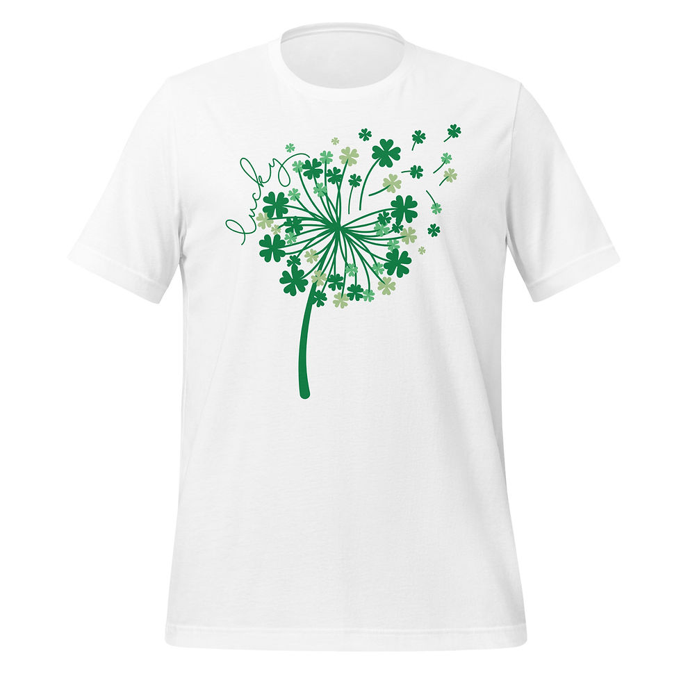 Thumbnail: Lucky Shamrock Dandelion Unisex T-shirt