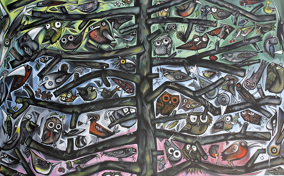 PECKING ORDER Acrylic on canvas.JPG
