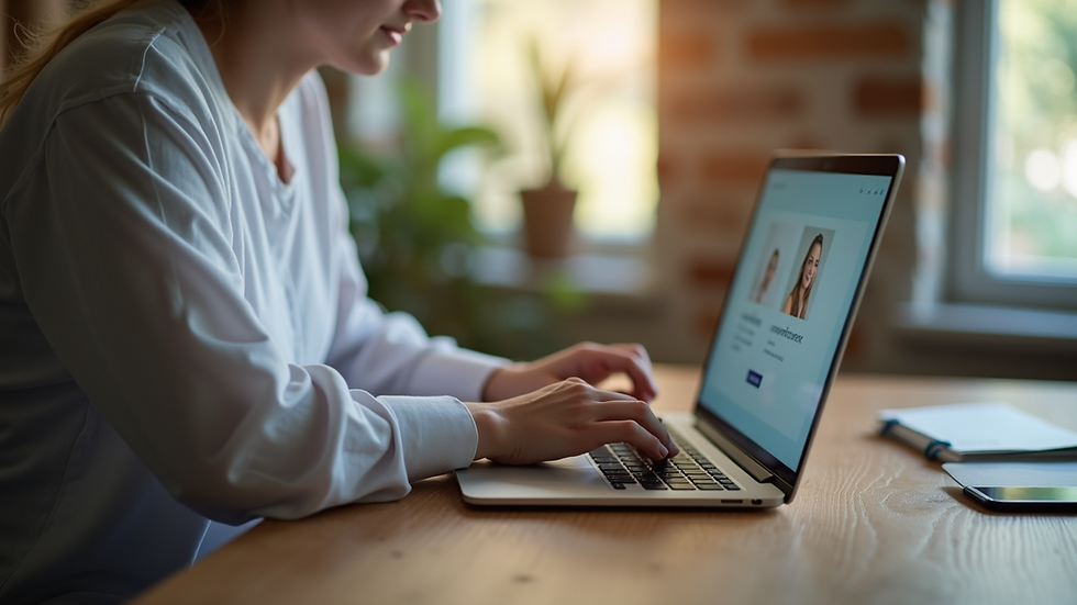 Vue rapprochée d’un ordinateur portable ouvert sur une session de thérapie en ligne