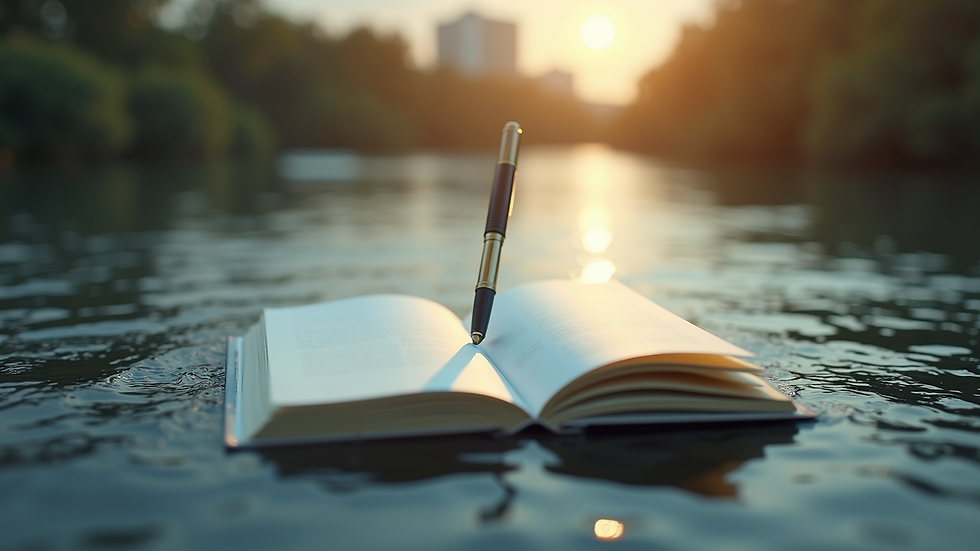 Vue en plongée d’un carnet ouvert avec un stylo, symbolisant la réflexion et le travail personnel