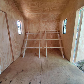 Storage shed with shutters Huntsville AL