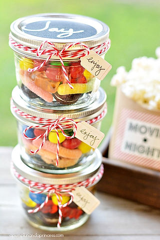 Candy filled Mason Jars