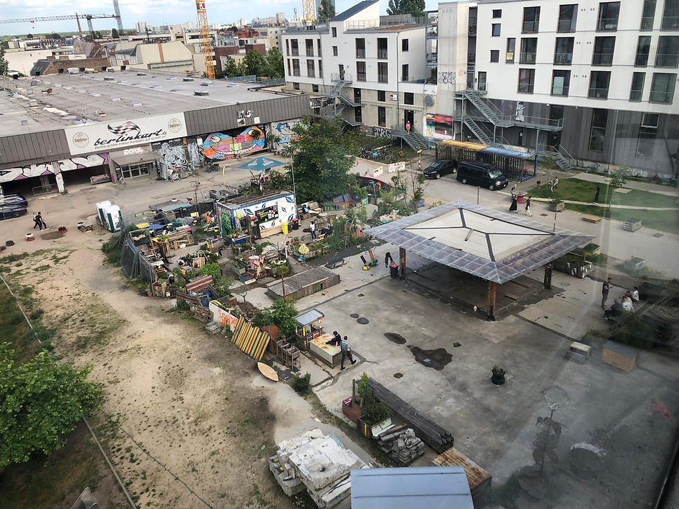 Walking through informal uses and urban reconstruction projects at Vollgut Areal, Berlin, 30 May 2025. Photo : Silvia Keppler