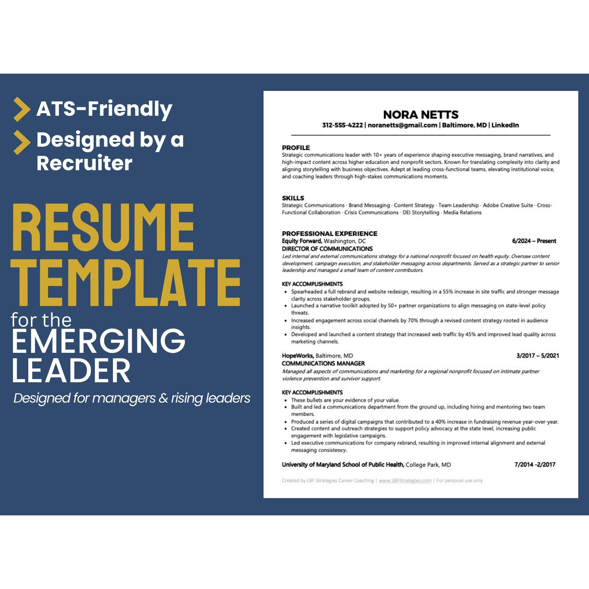 Emerging Leader – Resume Toolkit