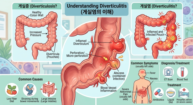 대장 게실염(Diverticulitis) 사례 분석 및 치료 경과 리포트, 2014년부터 모든 사례의 요약 - 동대문구 답십리, 전농동, 우리안애 우리안愛 내과
