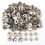 Thumbnail: White Metal No Sewing Press Studs Buttons Snap Fastener Popper (Pack of 50)