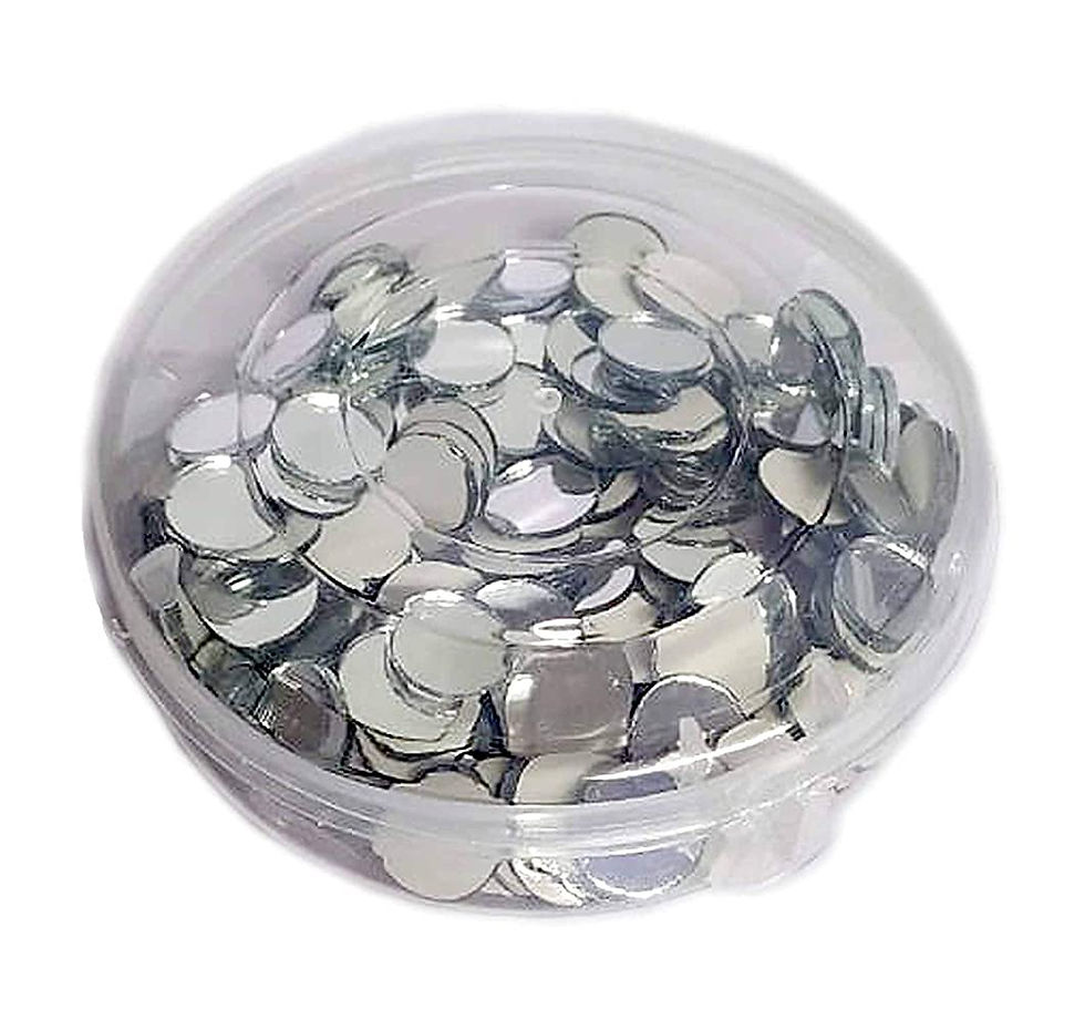 Thumbnail: Silver Metal And Plastic Mirror for Embroidery Works (Pack of 125)