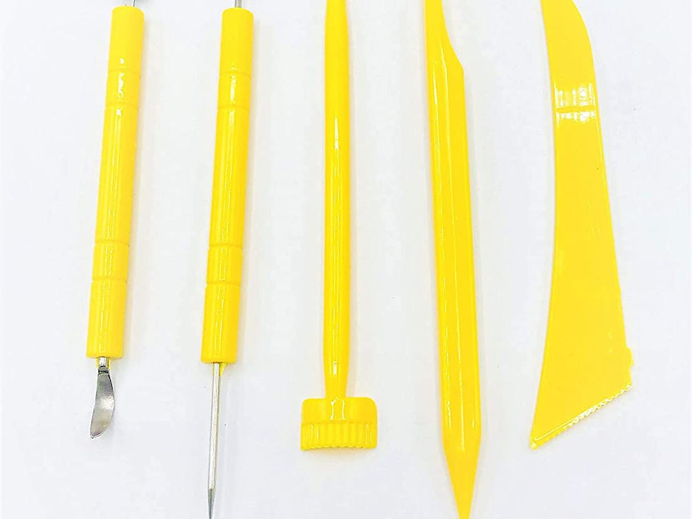 Plastic Clay Sculpture Knife yellow handle with background