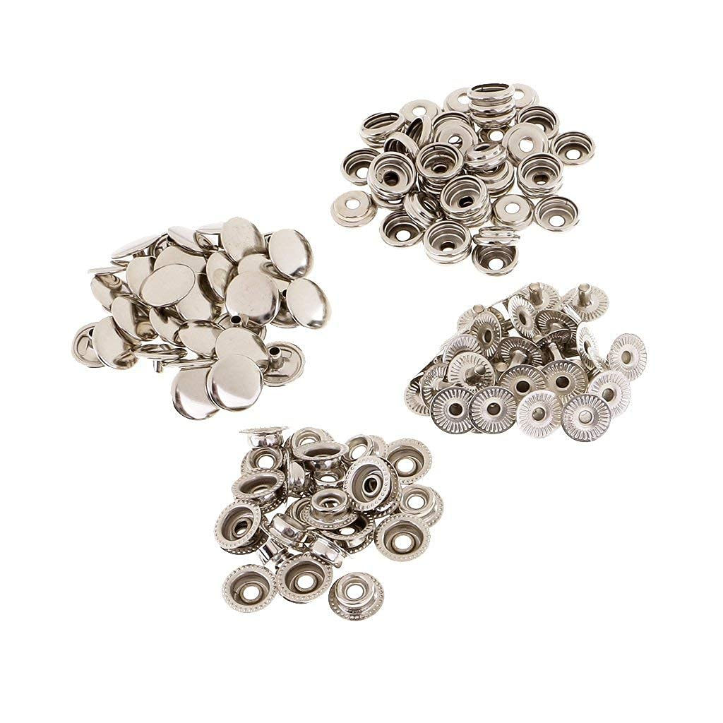 Metal Metal Press Studs Snap Fasteners (Pack of 30)