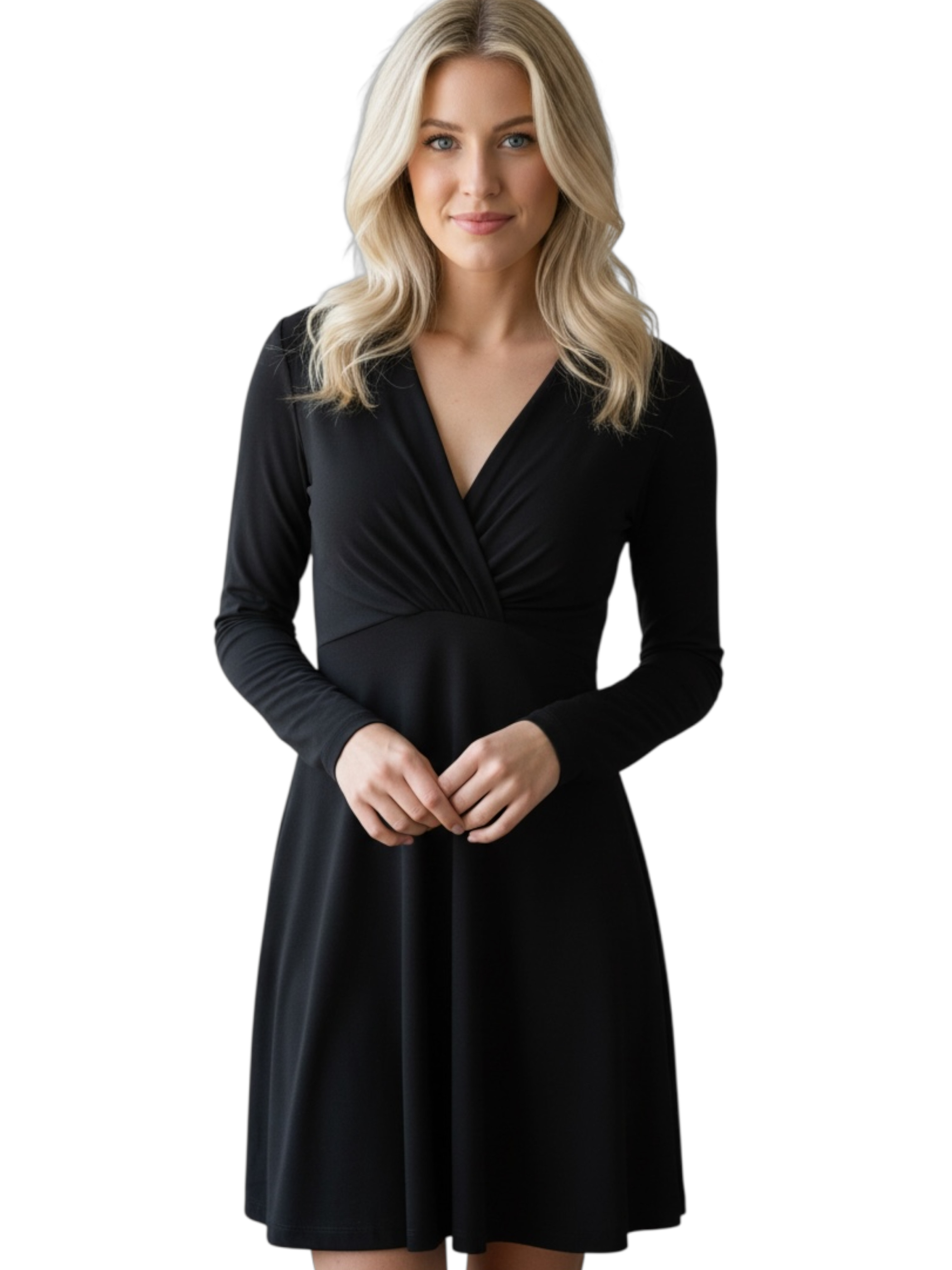 Robe noire croisée femme – La Fée Maraboutée