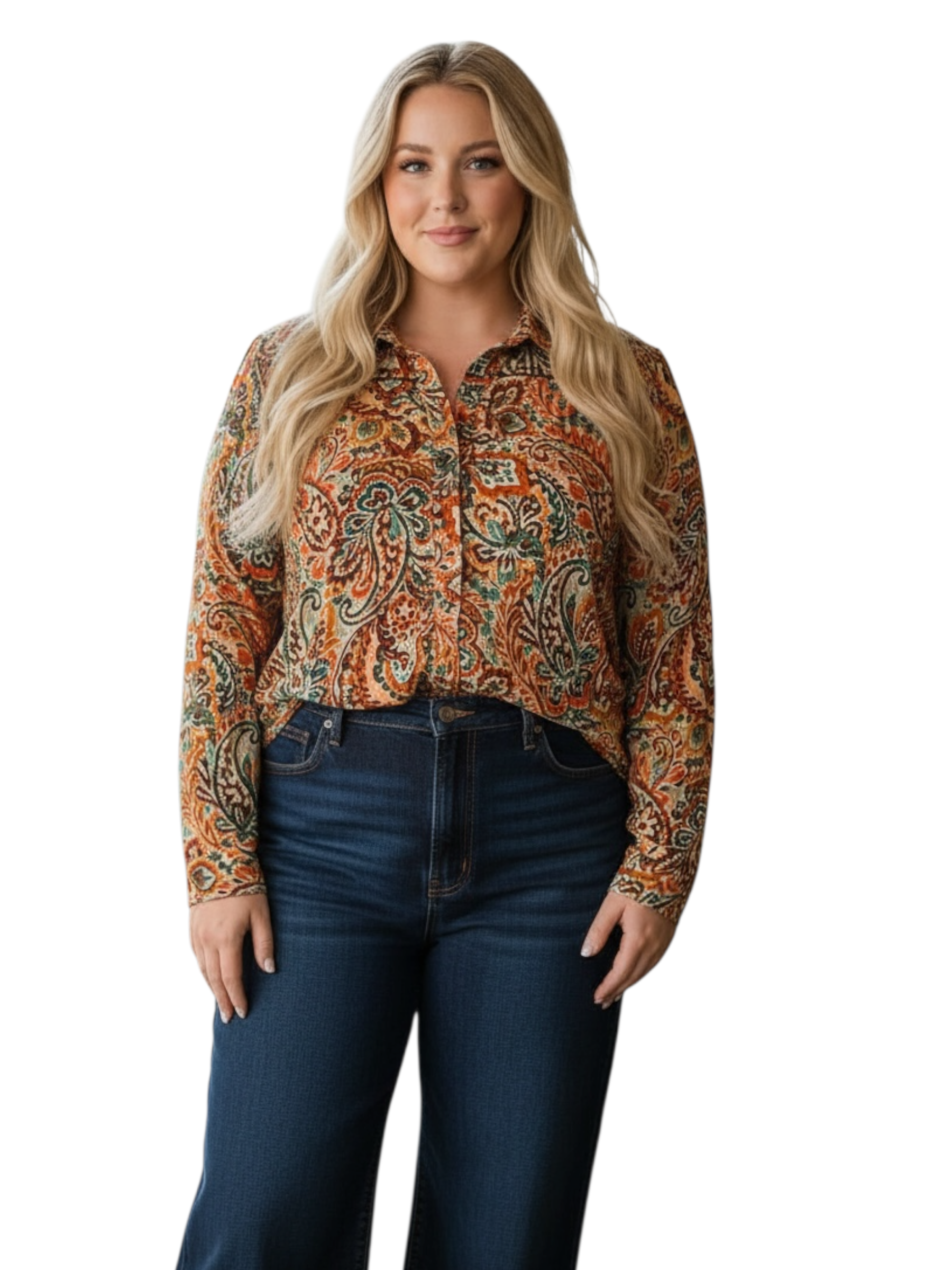 Chemise fluide imprimé cachemire – Multicolore 