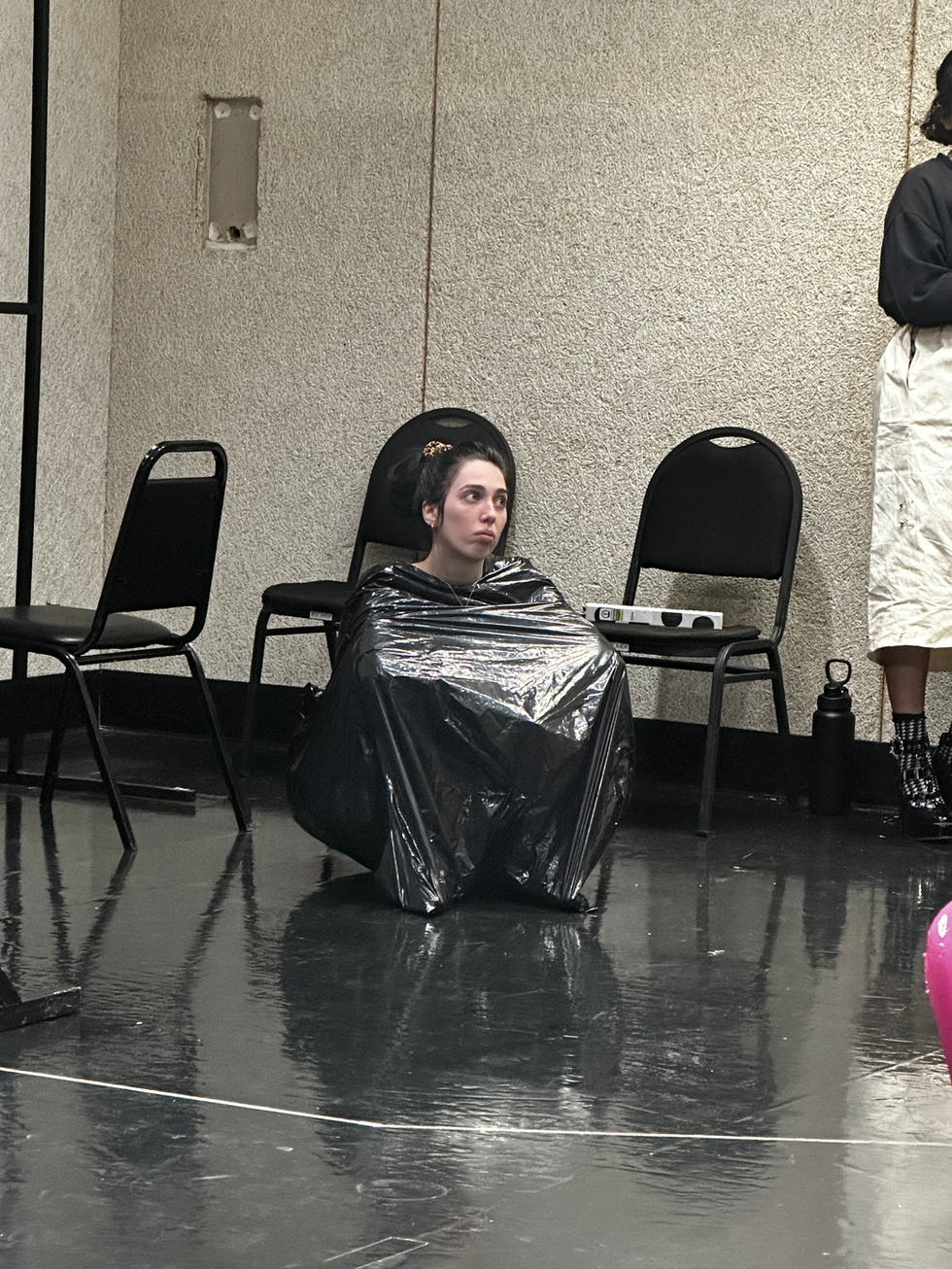 Rehearsal In a trash bag 