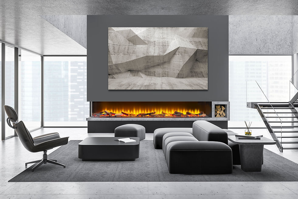 Thumbnail: Inferno Corner View Electric Media Wall Fire Front Lifestyle