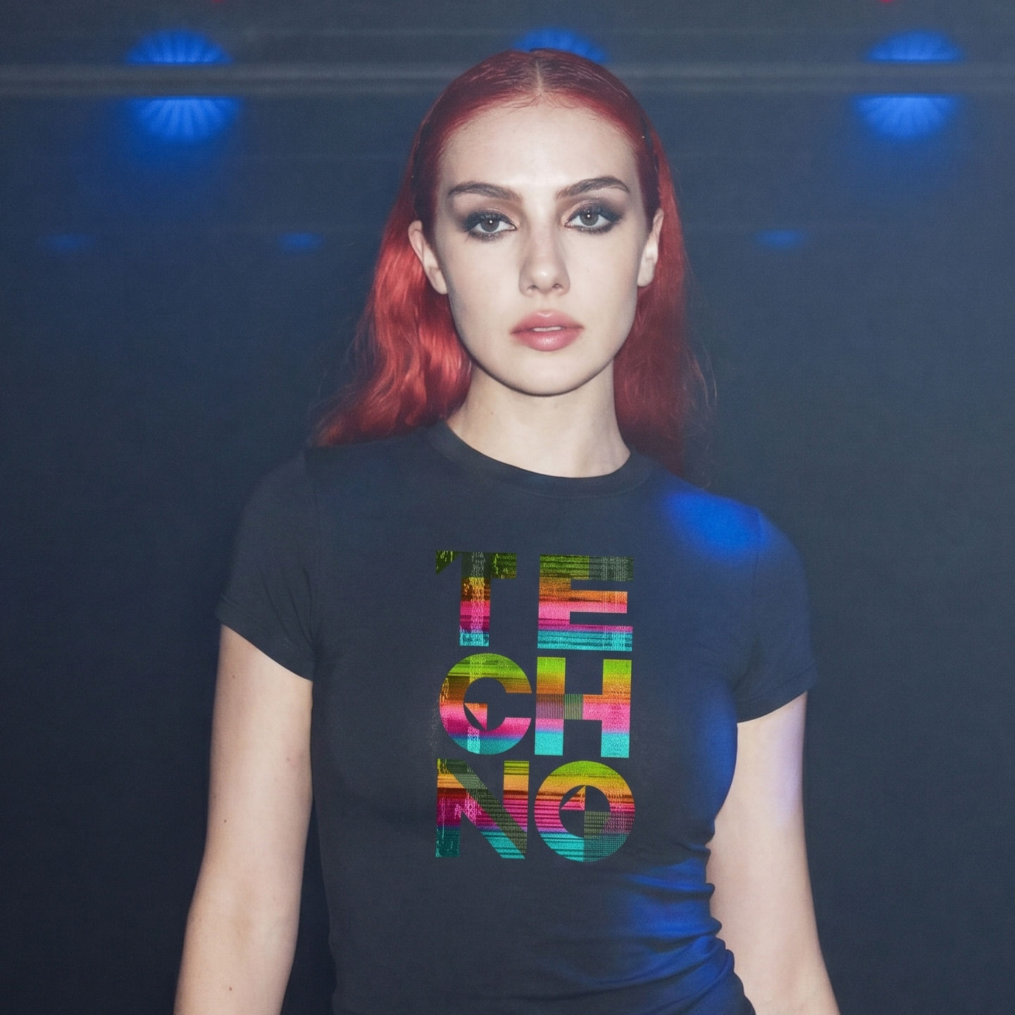 TECHNO Cropped Fitted Top - Bright