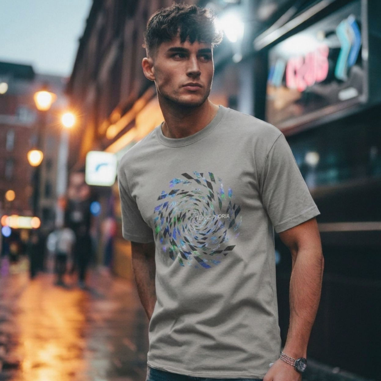Tekno Kaleido Oversized T-Shirt -Blue Haze