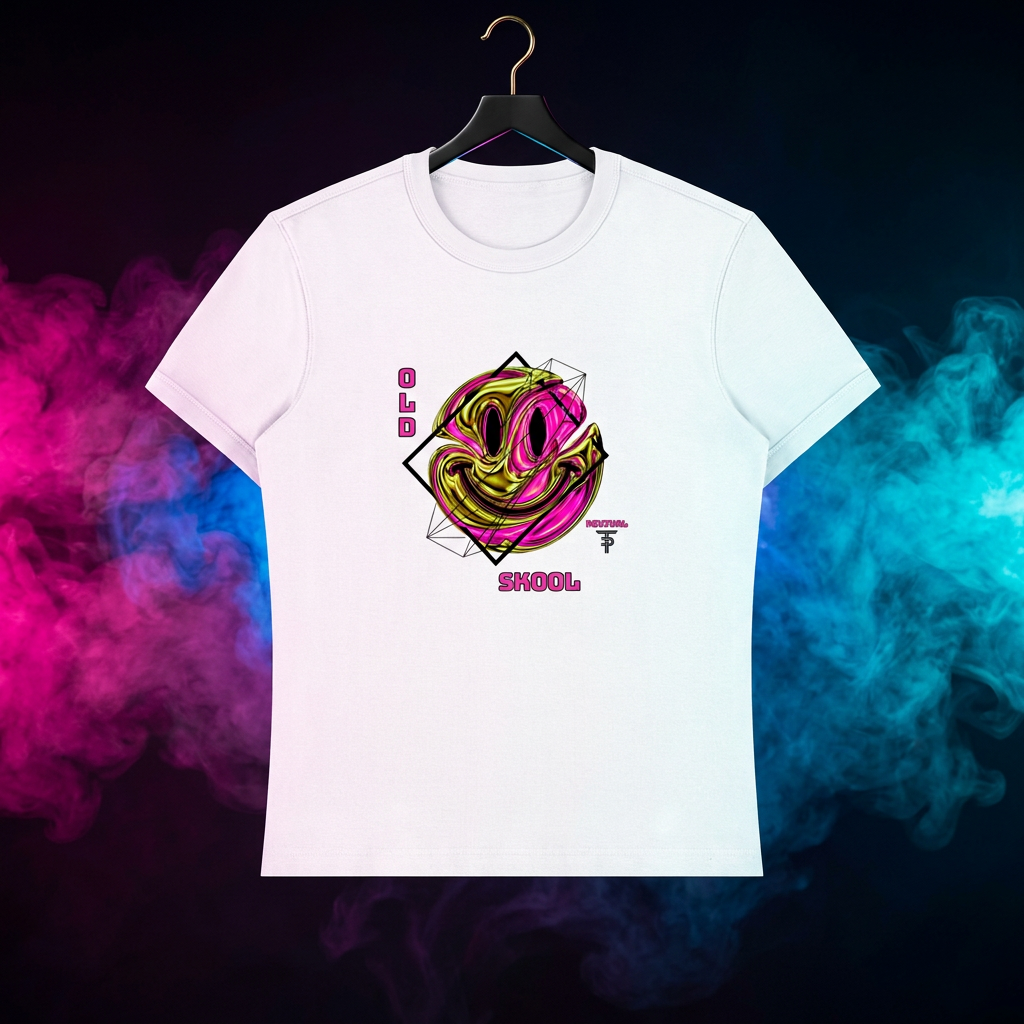 Old Skool Revival- Slim Fit Tee - Electric Pink