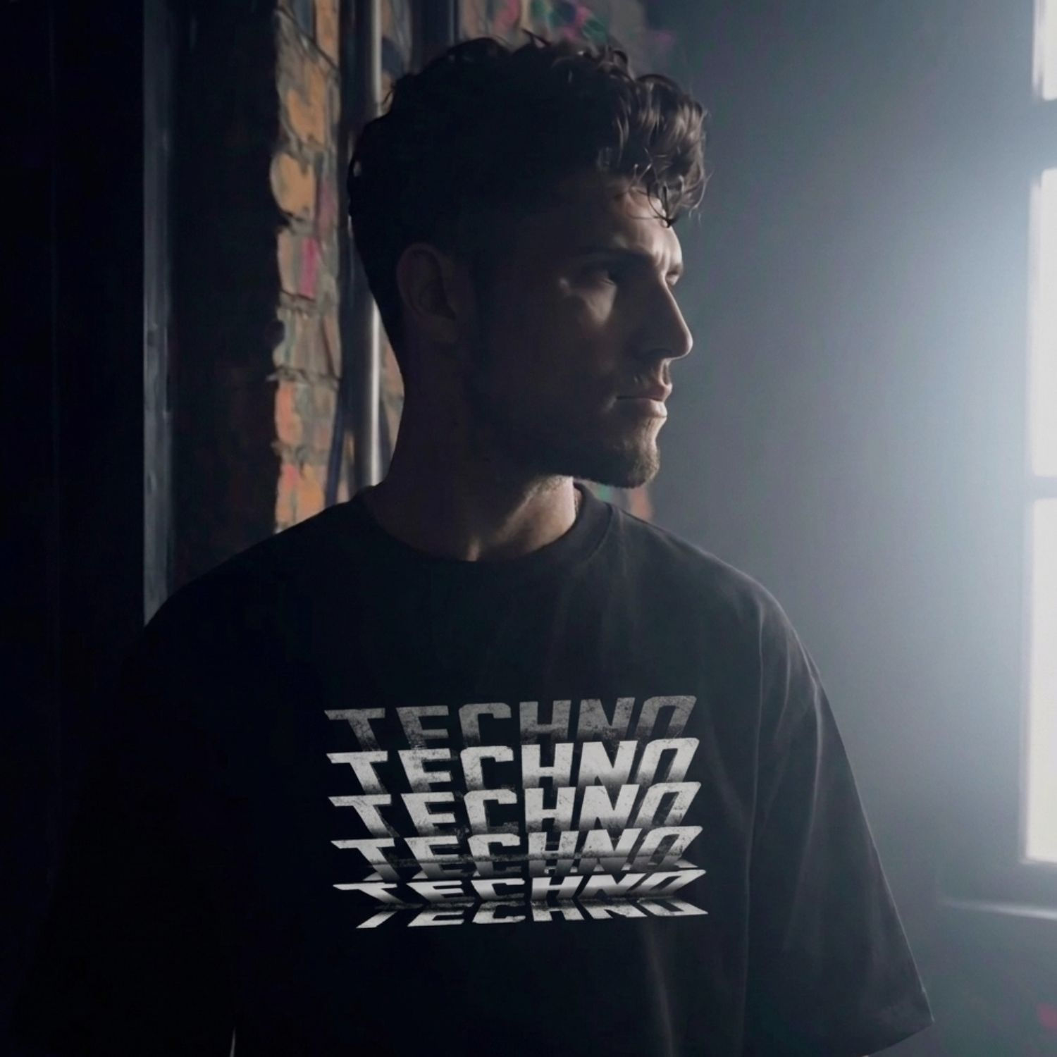 Motion-Glitch Techno Tee