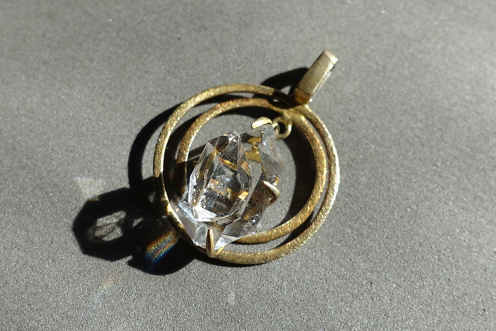 縮圖：赫基蒙鑽石(閃靈鑽)純銀鍍金吊墜