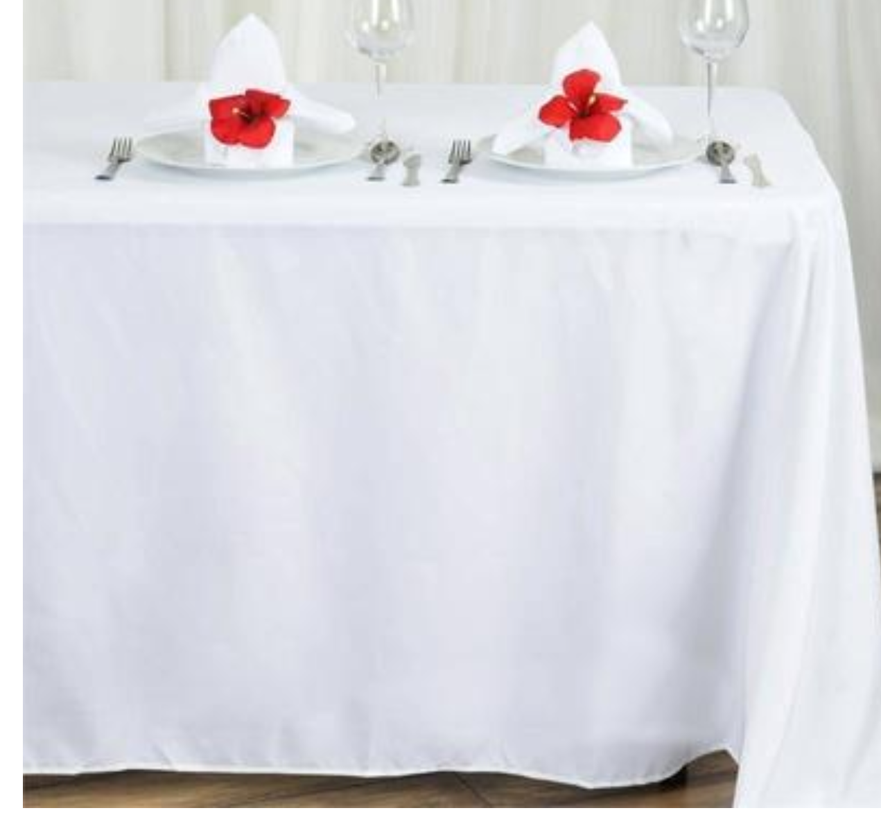 White long table linen: 90x56