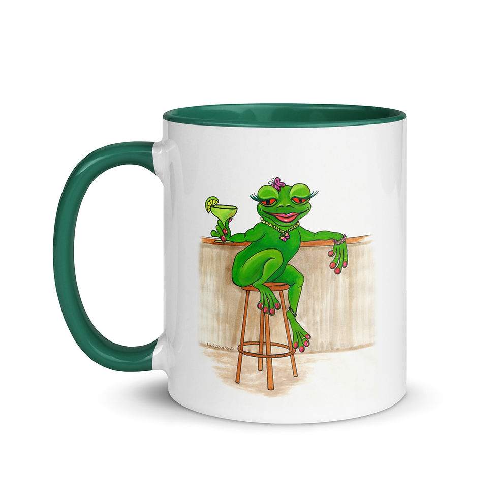 Thumbnail: Madame Frog is on the front and back of this mug.