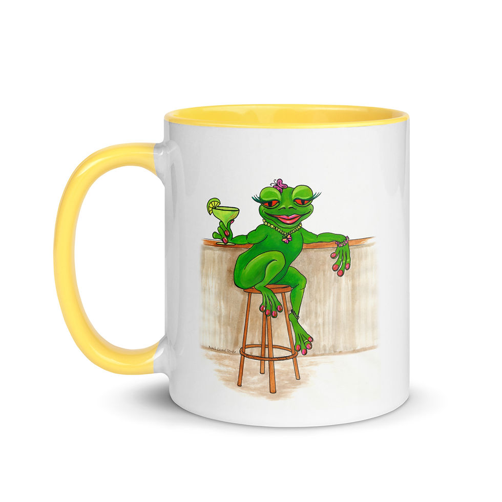 Thumbnail: Madame Frog is on the front and back of this mug.