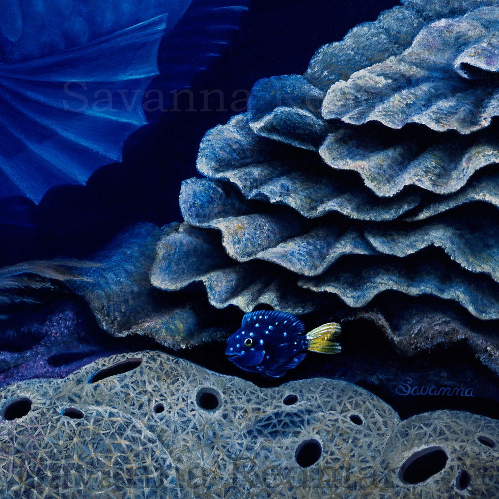 Thumbnail: Close-up Detail of the Painting: ‘Lighthouse Reef' available as a fine art giclee print